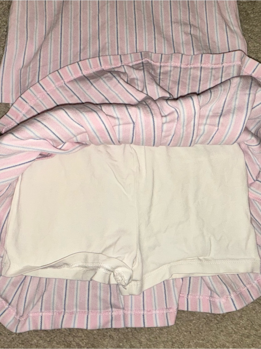 Polo by Ralph Lauren Light Pink White Blue Striped Girls Polo Top & Skort Set - Picture 8 of 8